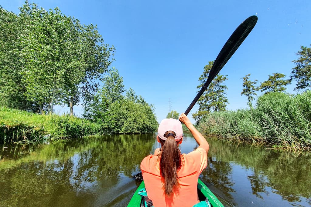 Kajakken op de Durme in Lokeren in Oost-Vlaanderen