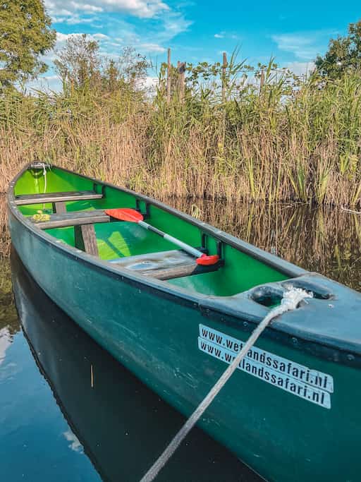 tips duurzaam weekend amsterdam: Kanovaren in Watergang met Wetlands Safari