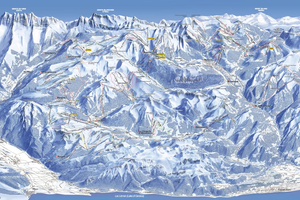 Pistekaart van skigebied Avoriaz