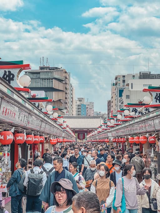 lekker en goedkoop eten in Tokyo: Nakamise-dori