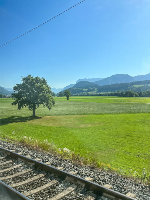 Uitzicht nachttrein in Duitsland