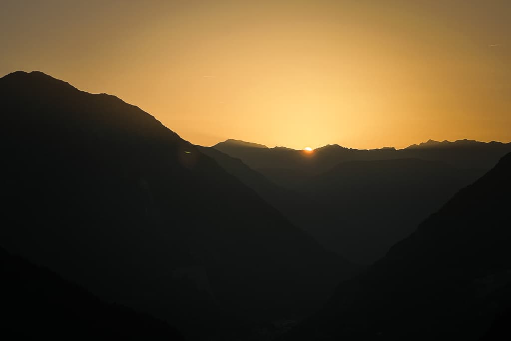 Zonsondergang in Verbier