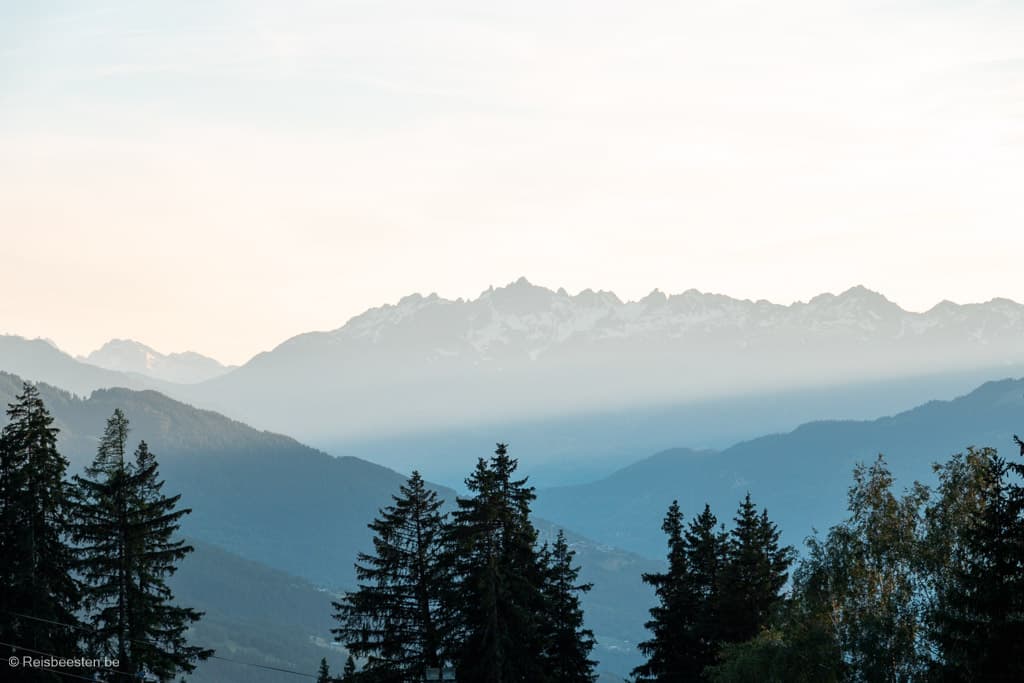 Les Arcs zonsondergang