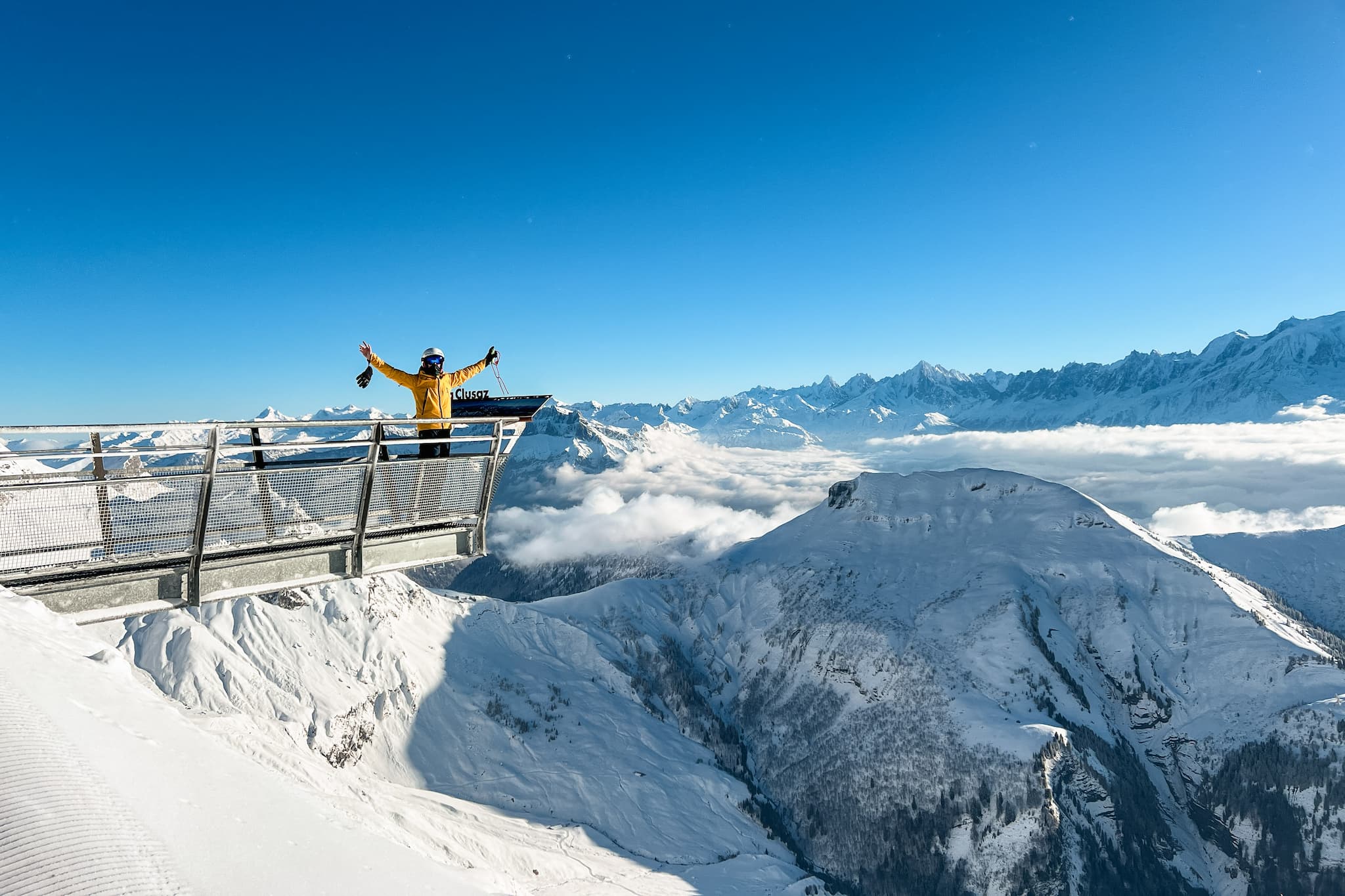 Skiën en avontuur in La Clusaz en Le Grand-Bornand in Frankrijk: Col de Balme viewpoint
