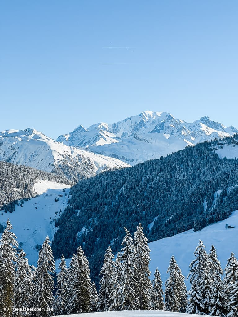 Arêches-Beaufort: uitzicht op de Mont Blanc in Frankrijk