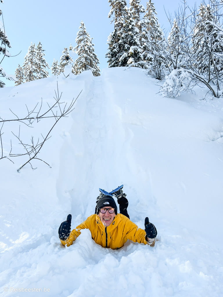 Wandelen met sneeuwschoenen bij het Plateau du Cuvy