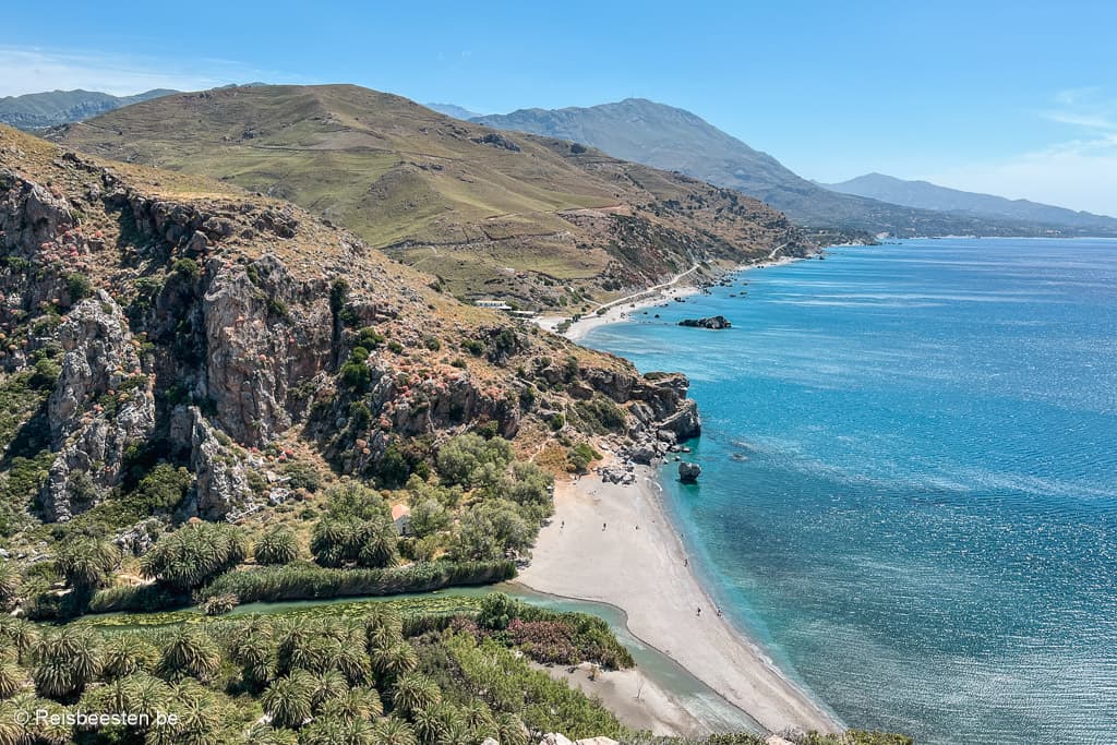 Wat te doen op Kreta: mooie en rustige plekken: Preveli Beach